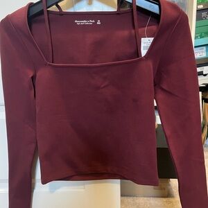 Abercrombie & Fitch Maroon Long Sleeve Top
